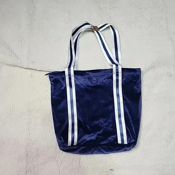 Victoria's Secret Pink Velour Blue and white tote bag. Rare..Nwt - Picture 4 of 7
